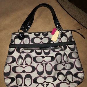 Authentic Coach Poppy Signature Lurex Glam Tote